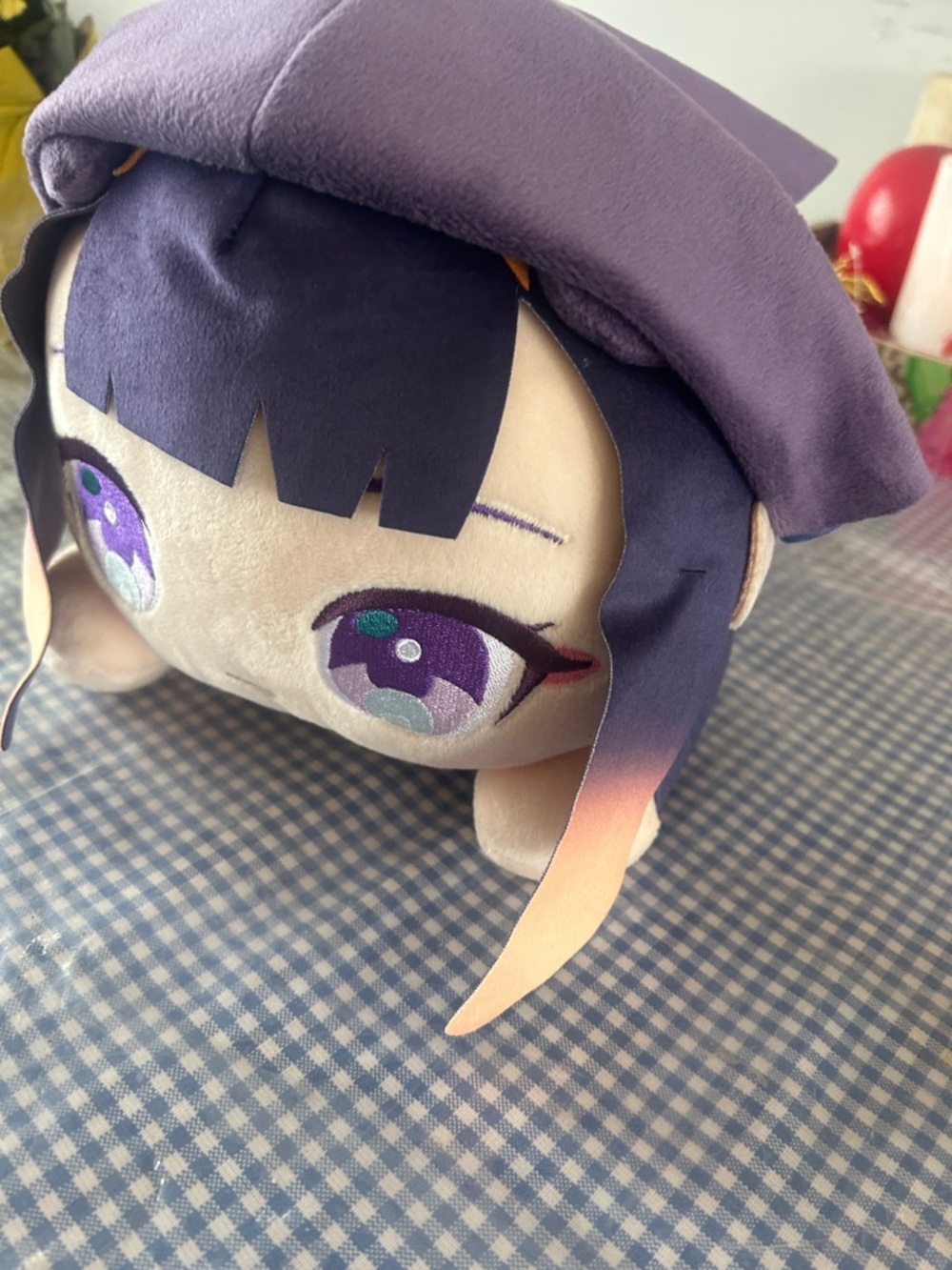 Purple Anime Plush Character - Soft Decorative Plushie